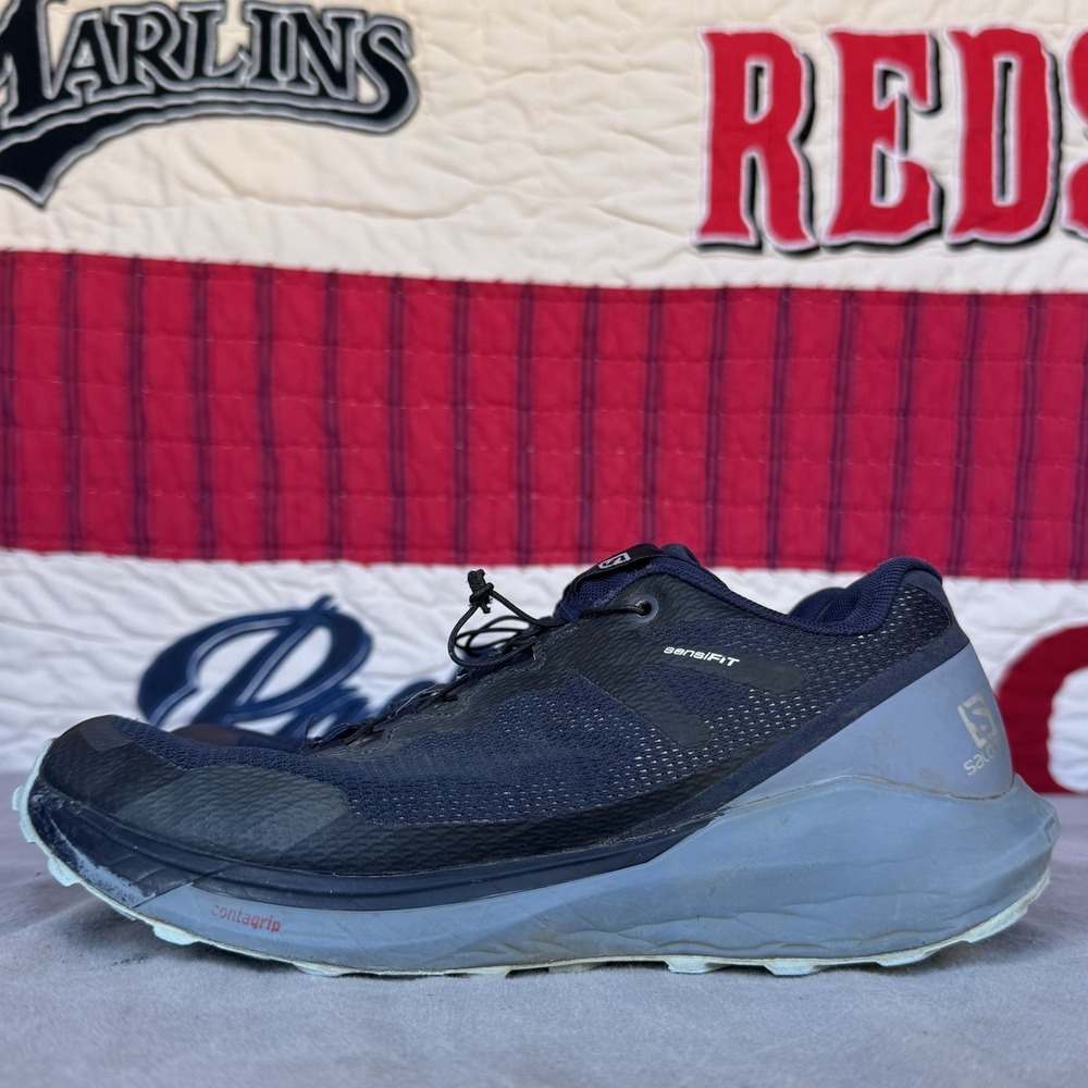 Size 8 - Salomon Sense Ride 3 Trail Shoes Womens Navy Blazer Flint Stone